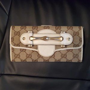 Gucci Beige/Ebony GG Canvas Pelham Long wallet